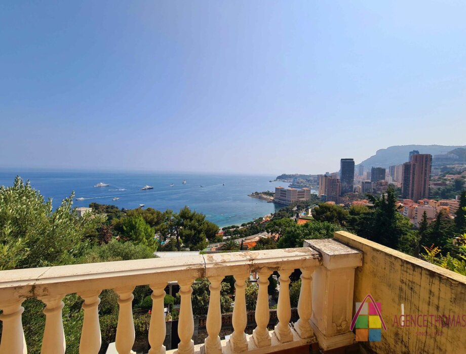 Deux pièces avec terrasse et jardin, vue panoramique sur la Mer & Monaco