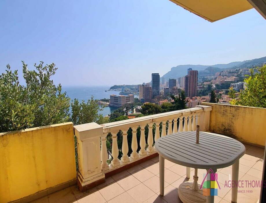 Deux pièces avec terrasse et jardin, vue panoramique sur la Mer & Monaco
